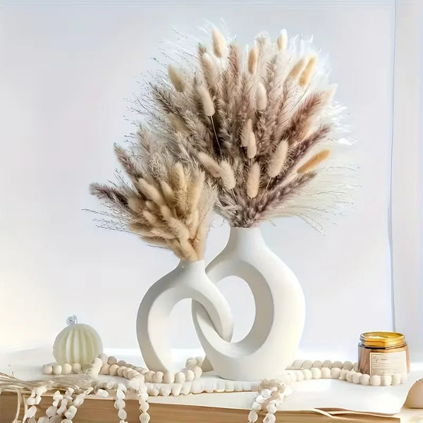 Enkla Vita Dekorvaser Set Modernt Hem